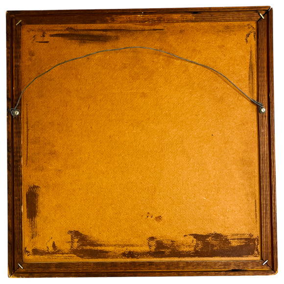 Vintage Pixie Elf Pebble Art Mosaic Gravel Framed Wall Hanging Kitschy 13" x 13" - Picture 8 of 13